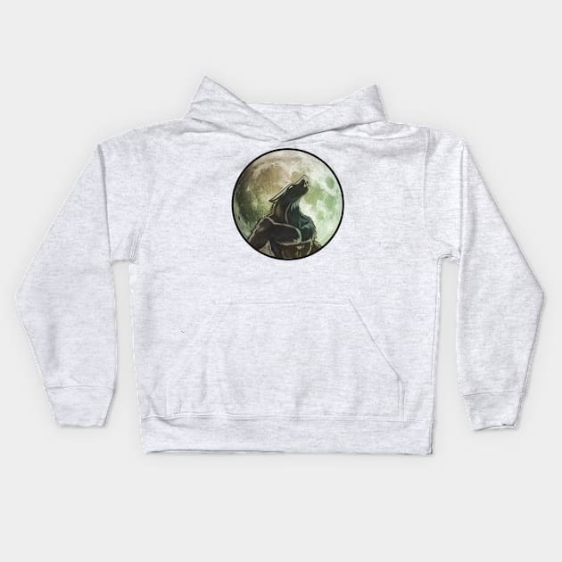 Wolf and the Moon Kids Hoodie by Meechemax